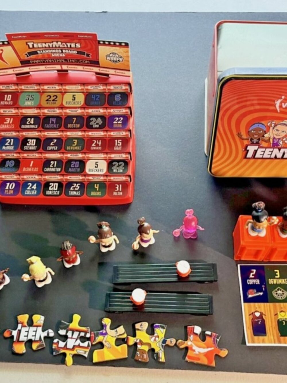 WNBA TeenyMates 2025 Womens Basketball Lot Collectors Tin Wilson Plum Stewart +